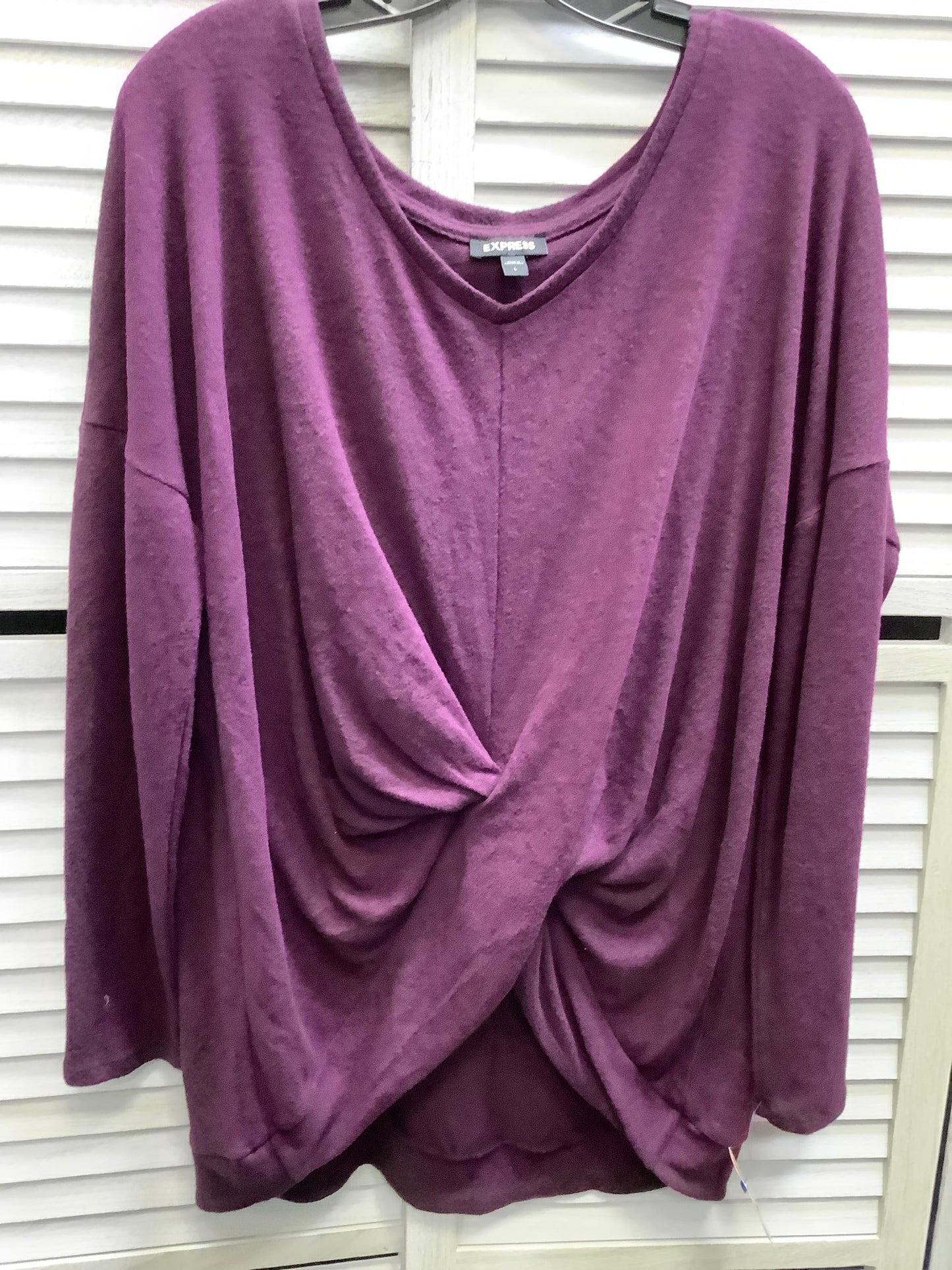 Top Long Sleeve Basic By Express In Plum, Size: L