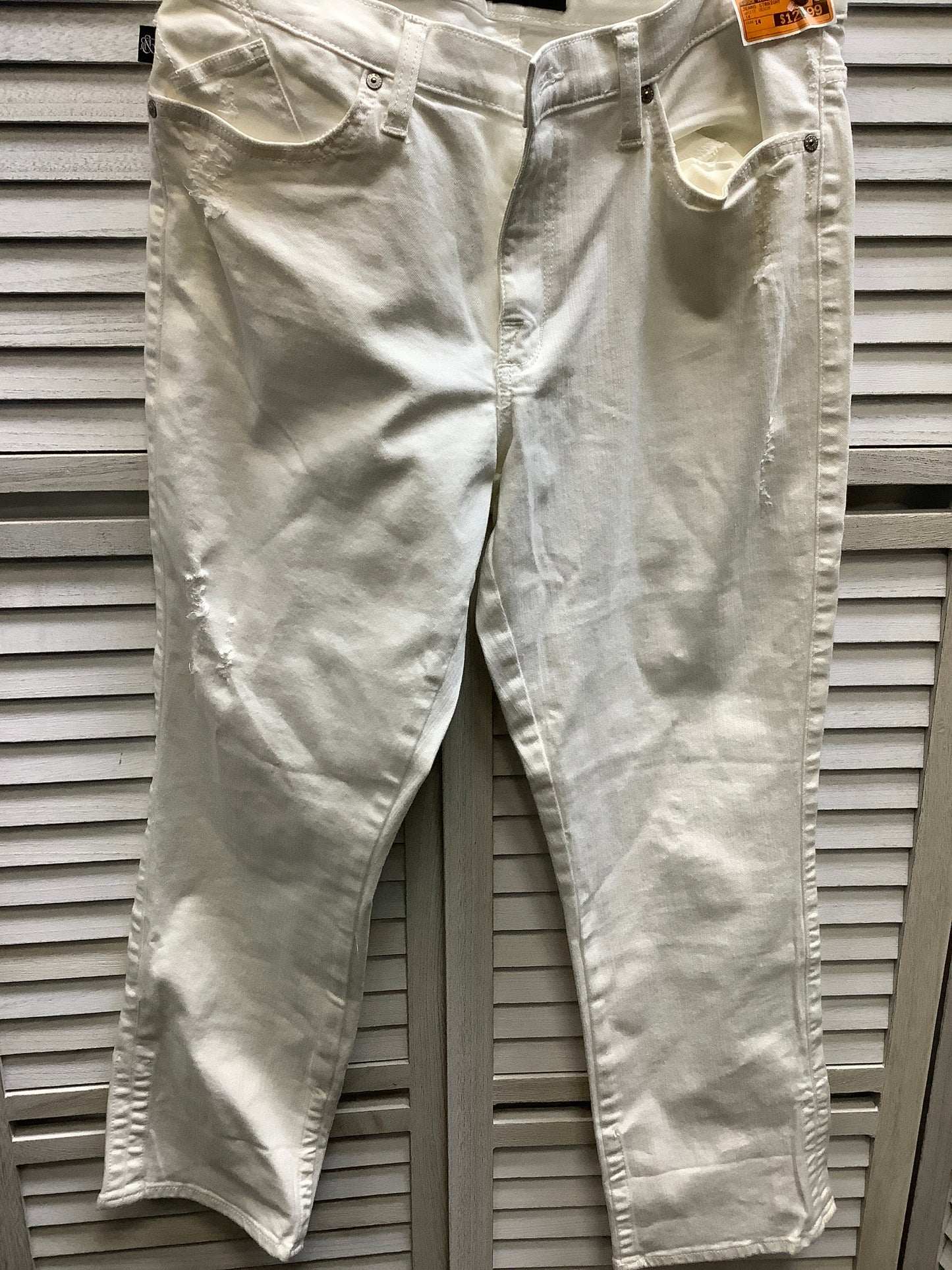 White Denim Jeans Straight Rock And Republic, Size 14