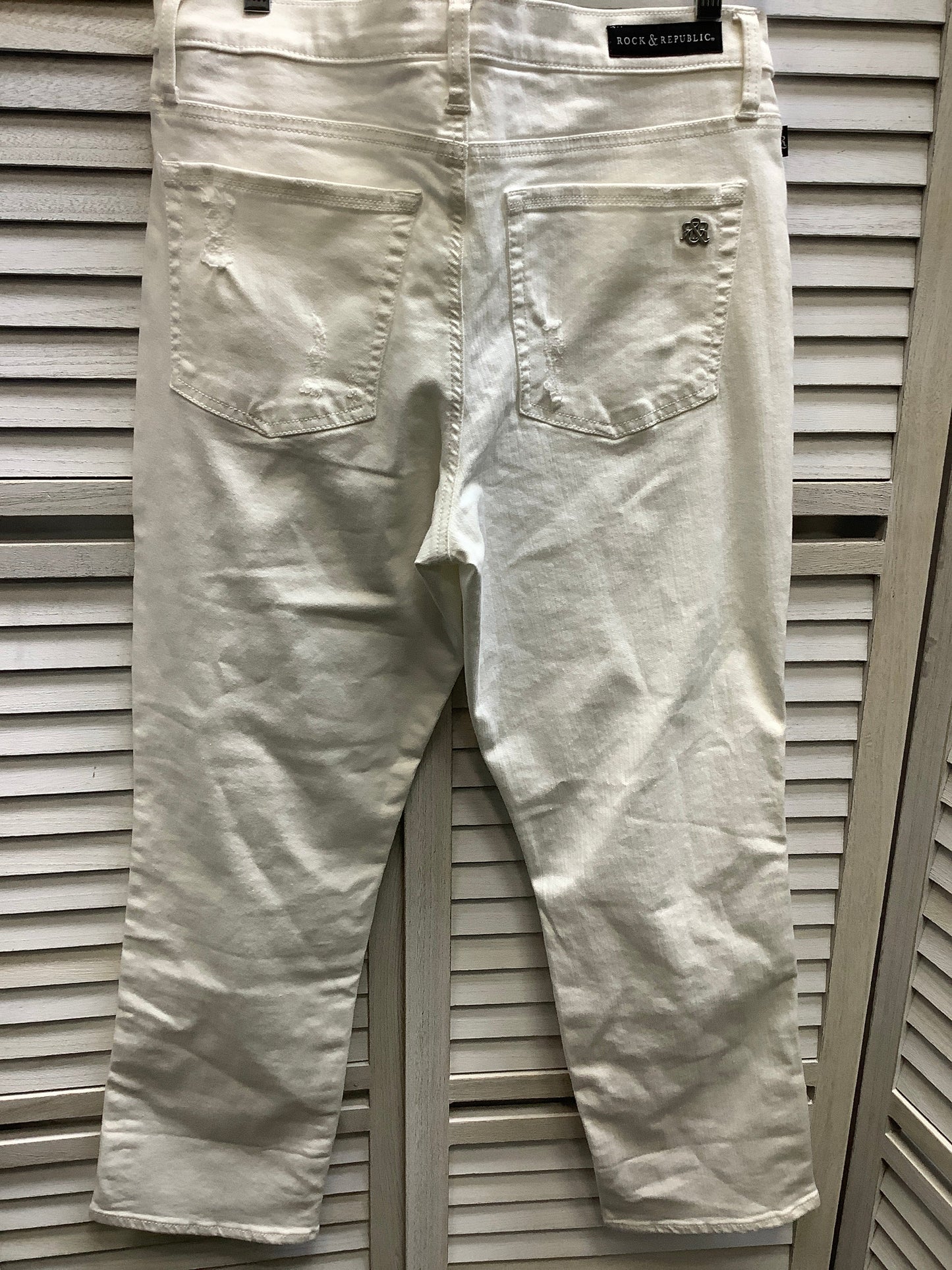 White Denim Jeans Straight Rock And Republic, Size 14