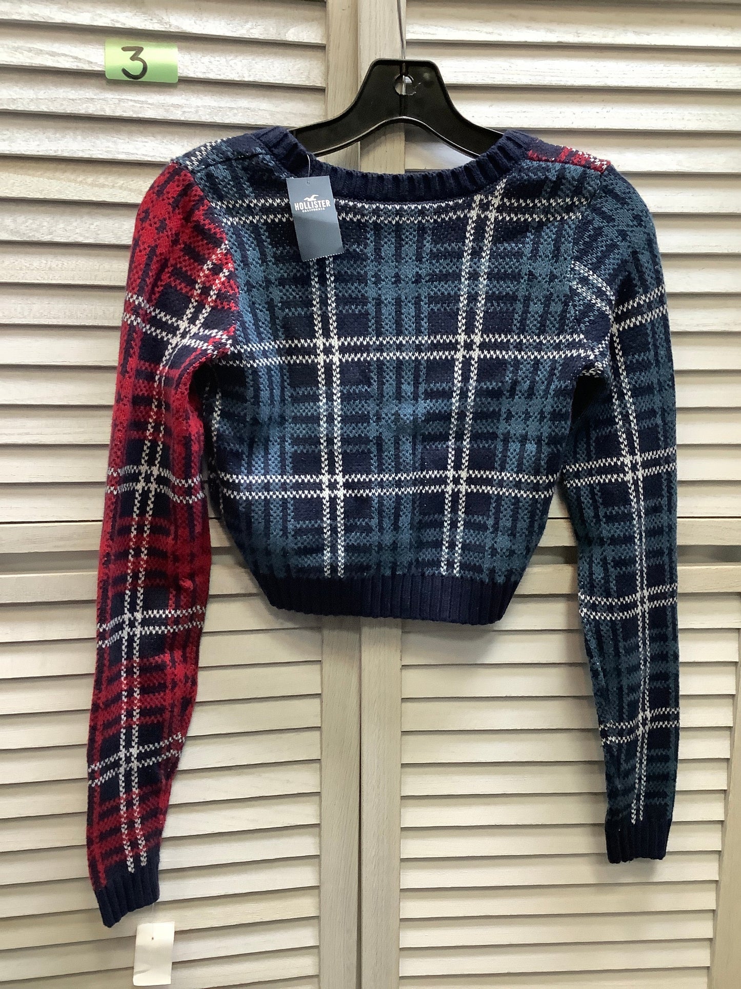 Plaid Pattern Sweater Cardigan Hollister, Size Xs