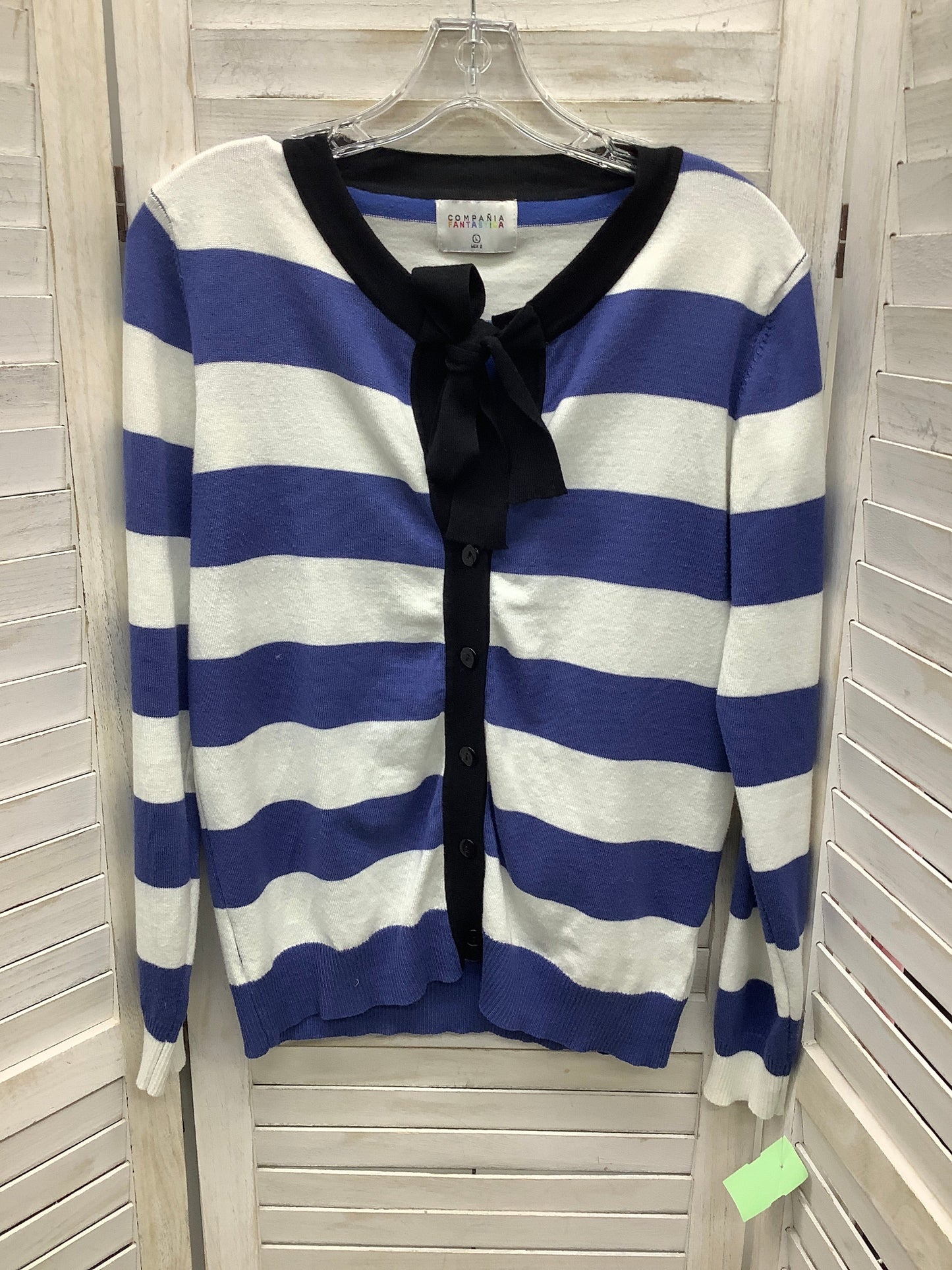 Striped Pattern Cardigan Clothes Mentor, Size L