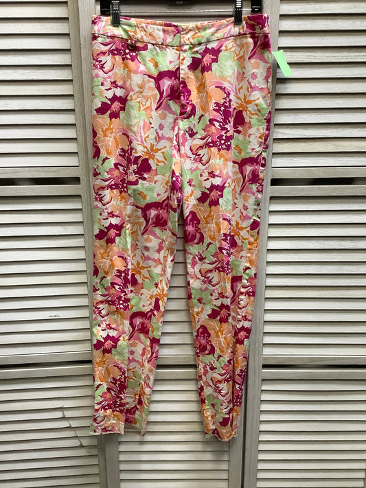 Floral Print Pants Linen Liz Claiborne, Size 8