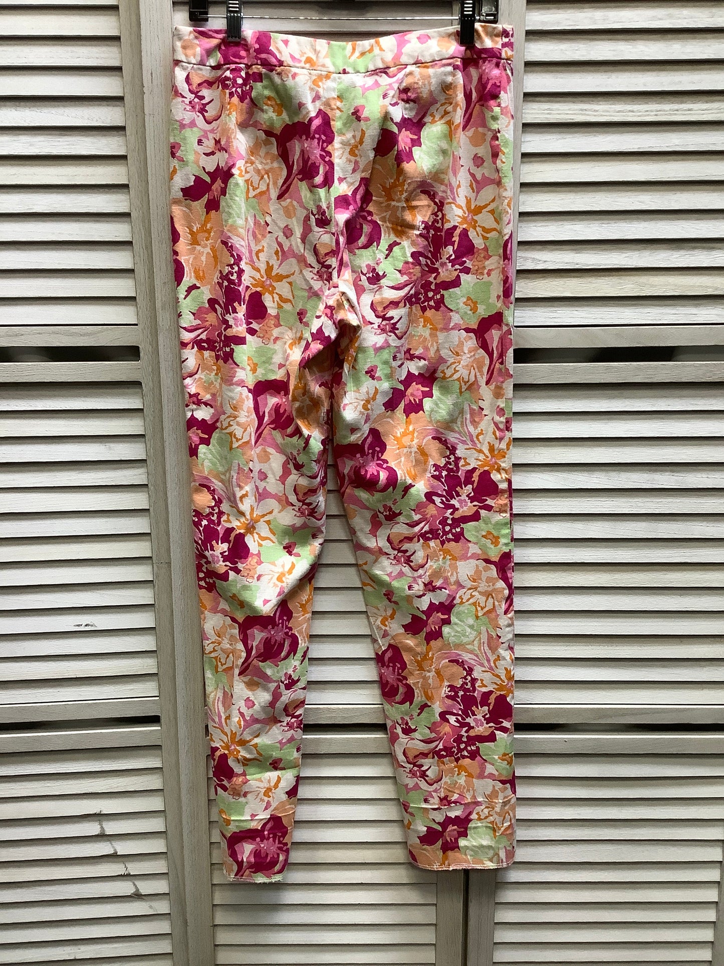 Floral Print Pants Linen Liz Claiborne, Size 8