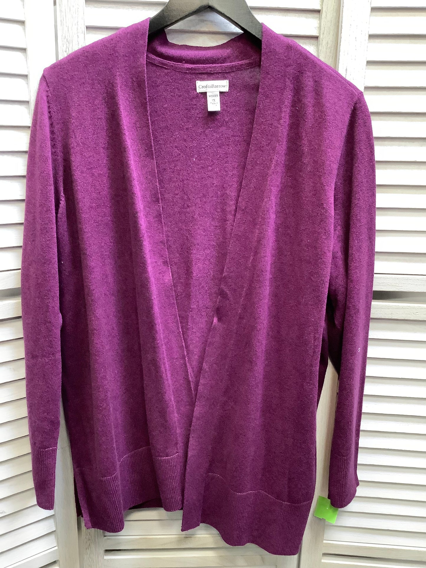 Purple Cardigan Croft And Barrow, Size 1x