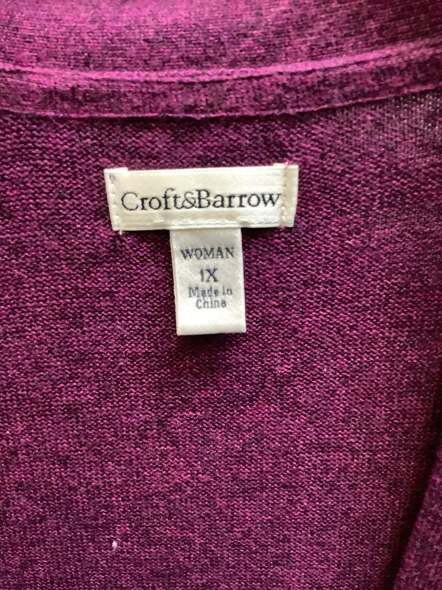 Purple Cardigan Croft And Barrow, Size 1x