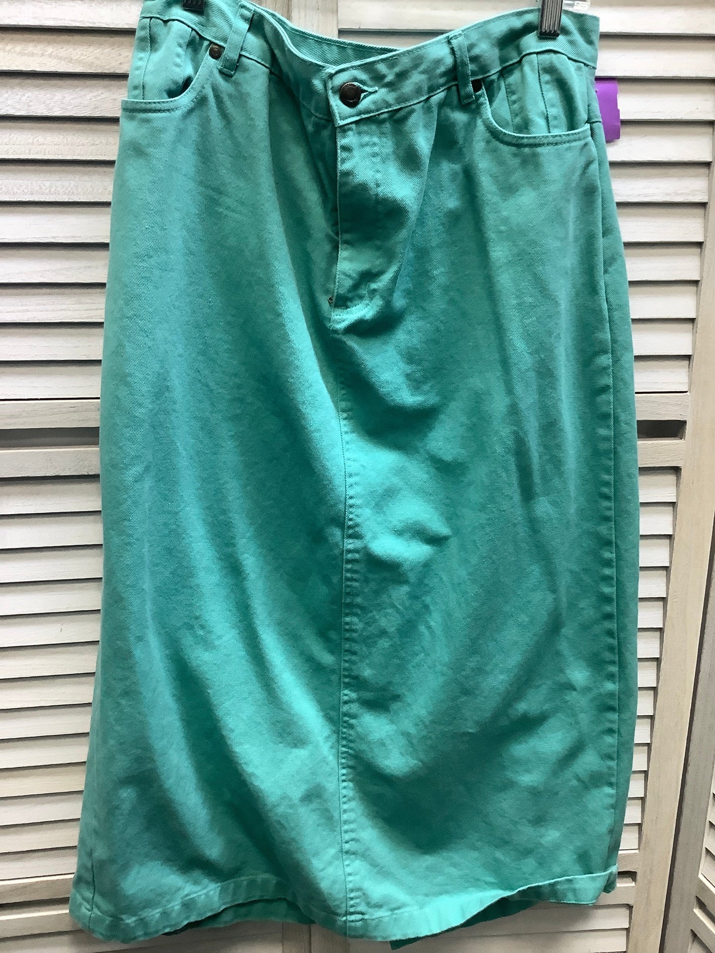 Green Denim Skirt Maxi Jessica London, Size 12