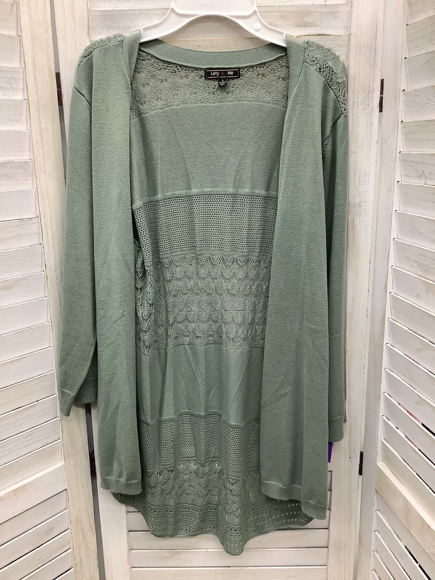 Green Cardigan Clothes Mentor, Size L