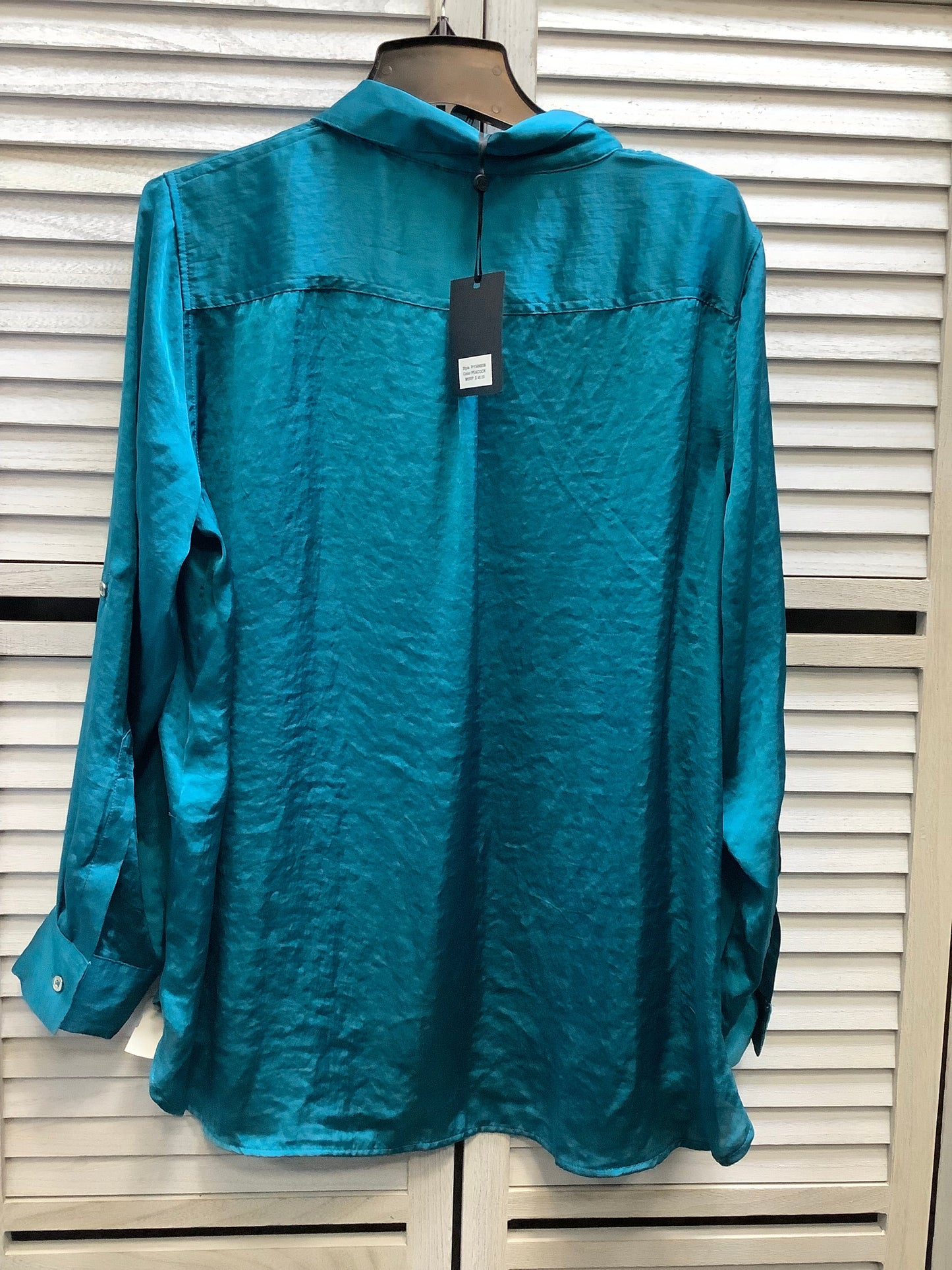 Blouse Long Sleeve By Dkny In Blue, Size: Xl