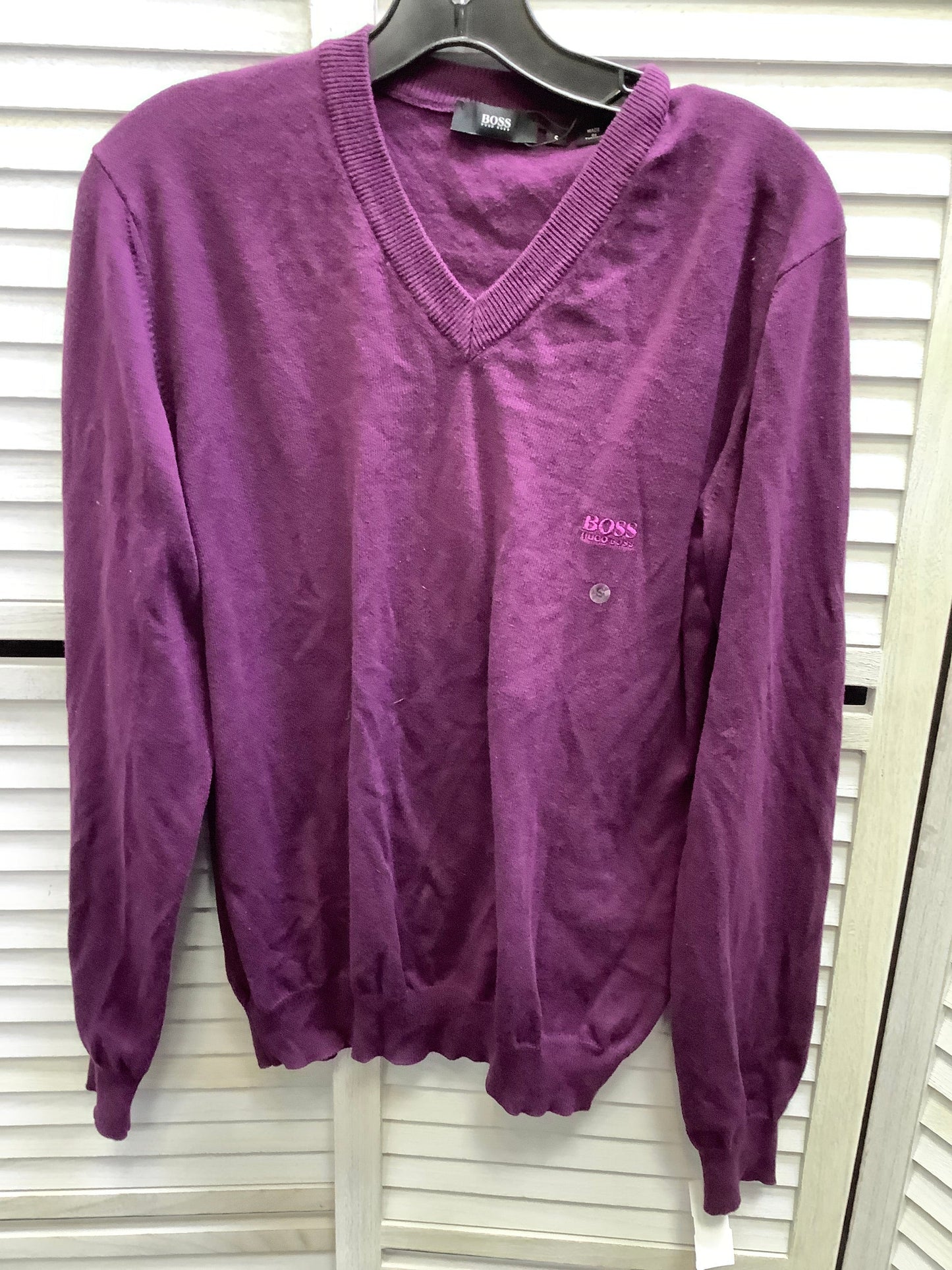 Top Long Sleeve By Hugo Boss In Purple, Size: S