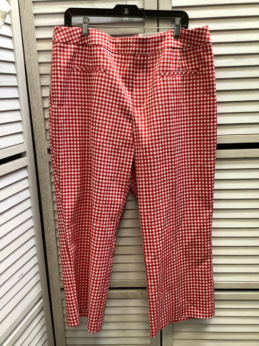 Pants Cropped By Cato In Red & White, Size: 18