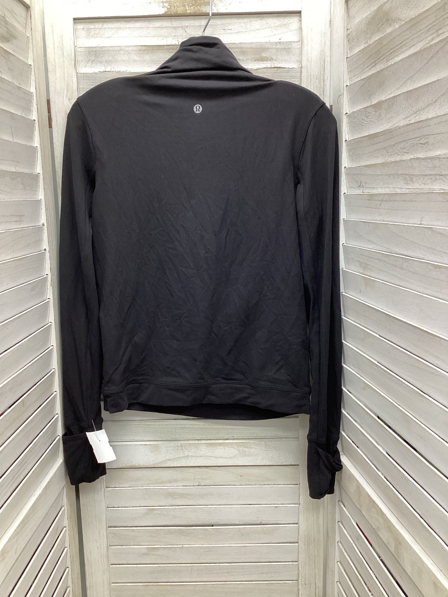 Athletic Top Long Sleeve Collar By Lululemon In Black, Size: 2