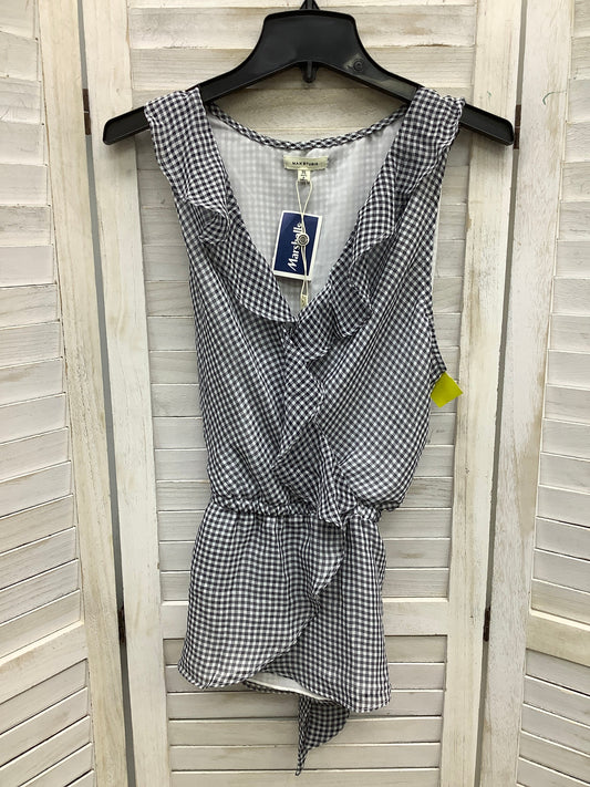 Top Sleeveless By Max Studio In Grey & White, Size: Xl