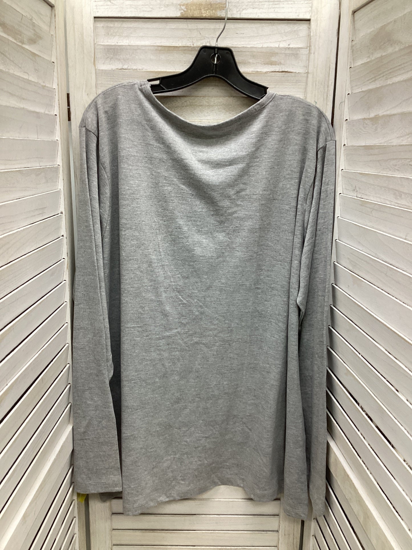 Top Long Sleeve By Natural Reflections In Grey, Size: Xxl