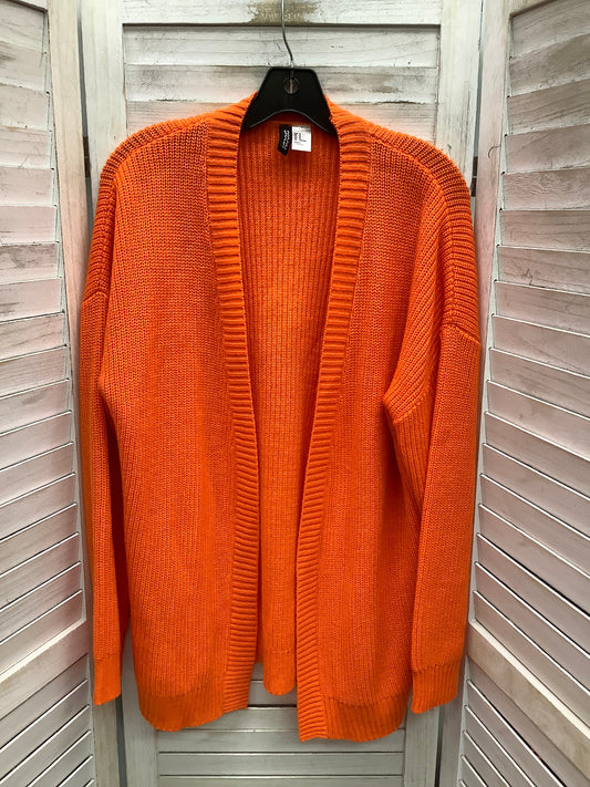 Sweater Cardigan By Divided In Orange, Size: M