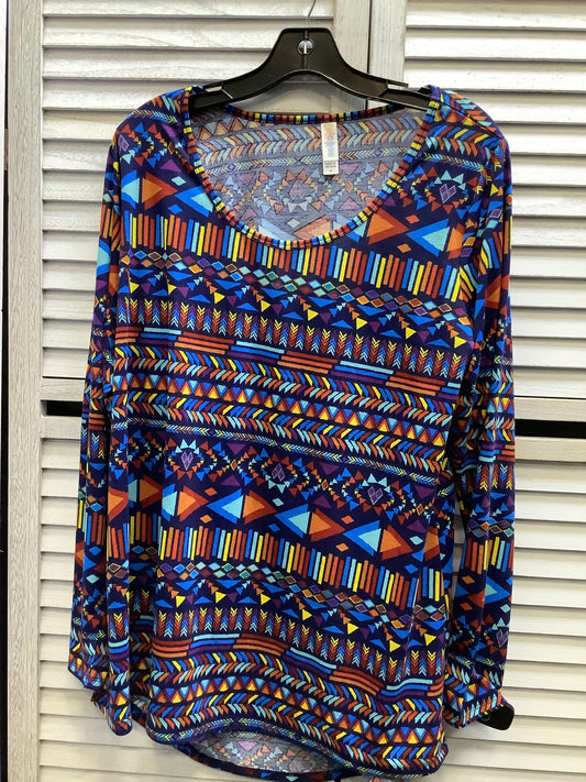 Top Long Sleeve By Lularoe In Multi-colored, Size: Xl