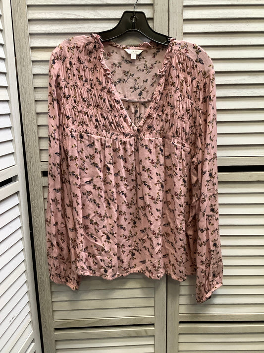 Top Long Sleeve By Lucky Brand In Floral Print, Size: L