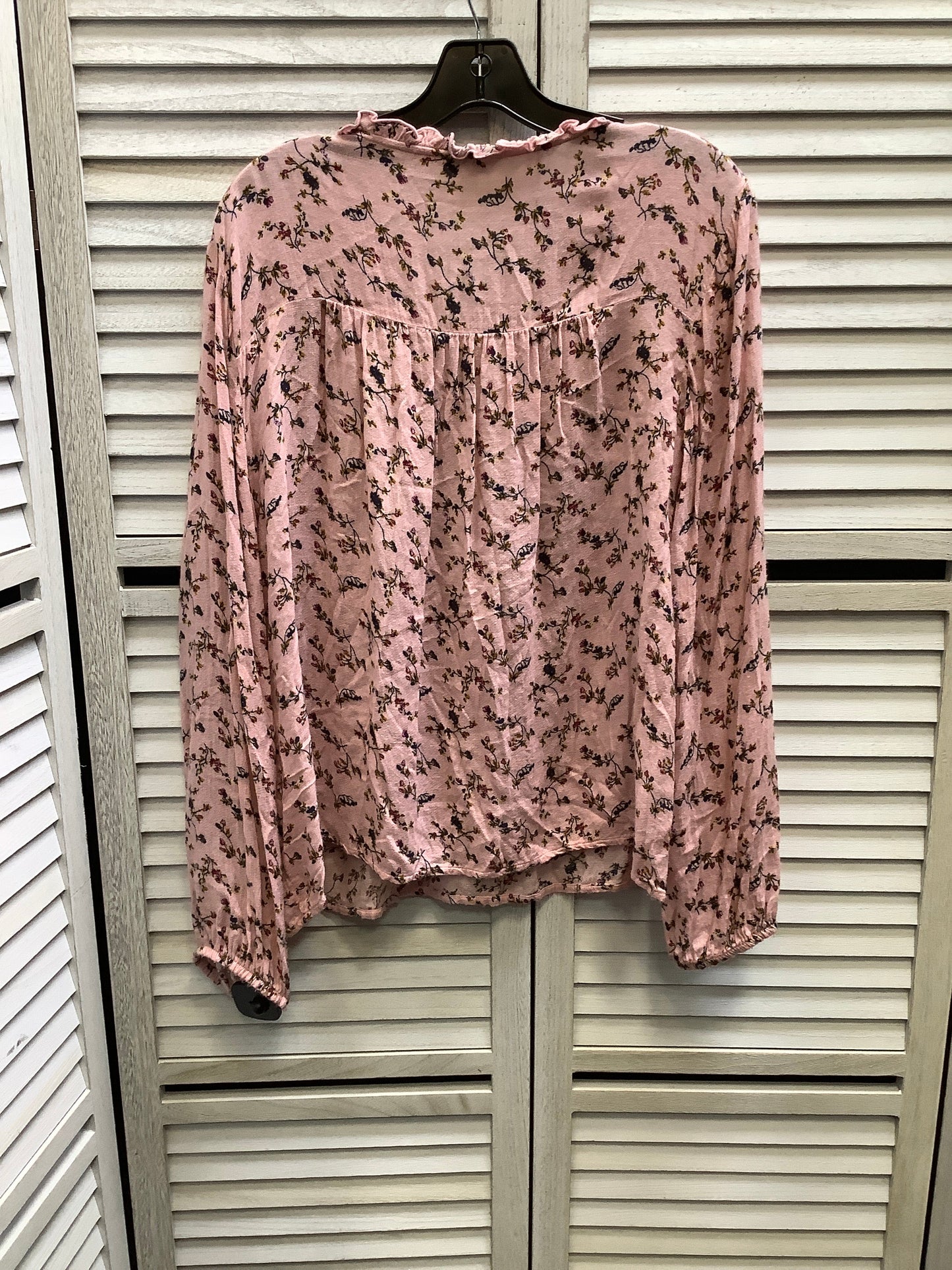 Top Long Sleeve By Lucky Brand In Floral Print, Size: L