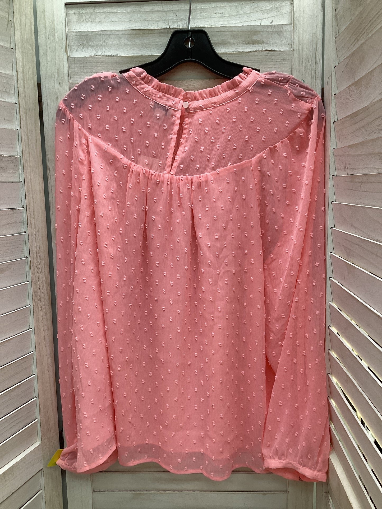 Blouse Long Sleeve By J. Crew In Pink, Size: Xl