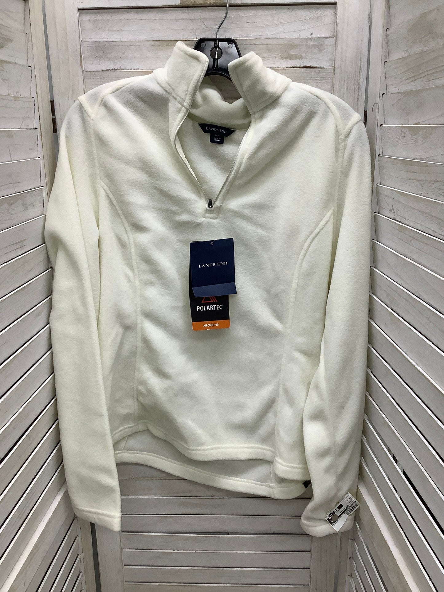 Sweatshirt Collar By Lands End In Ivory, Size: M