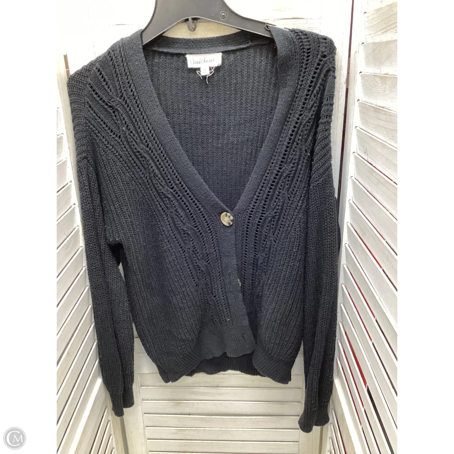 Sweater Cardigan By Cloud Chaser In Black, Size: Xl