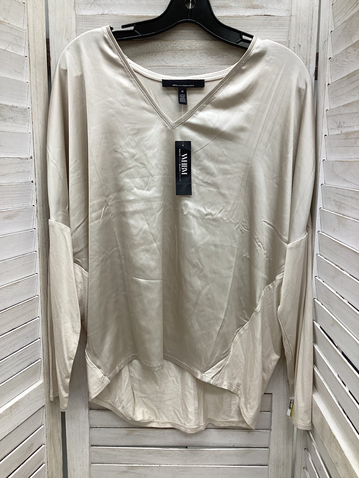 Top Long Sleeve By White House Black Market In Tan, Size: M