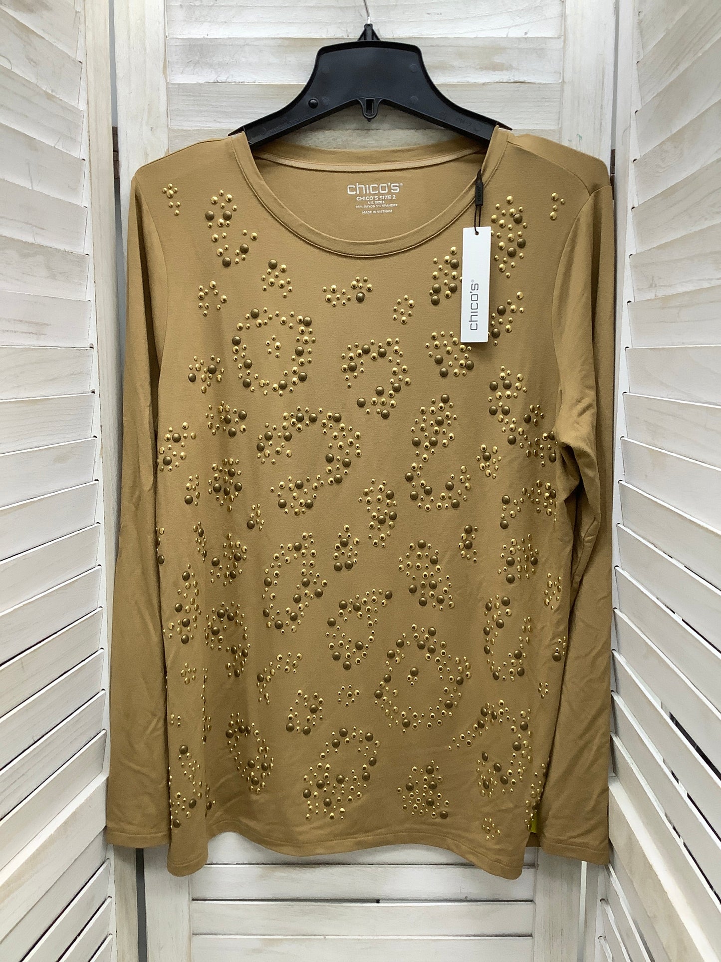 Top Long Sleeve By Chicos In Brown, Size: L