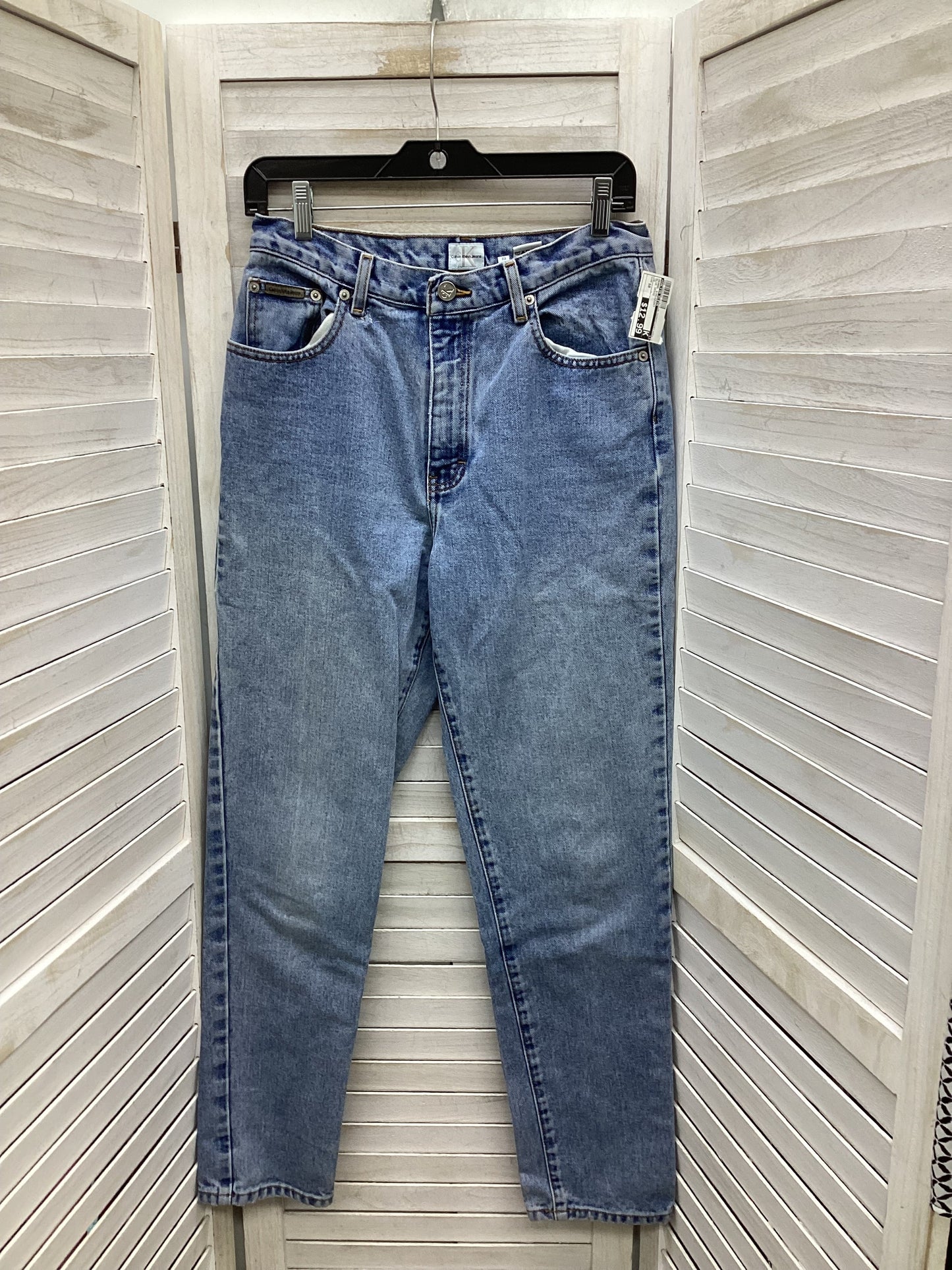 Jeans Straight By Calvin Klein In Blue Denim, Size: 10