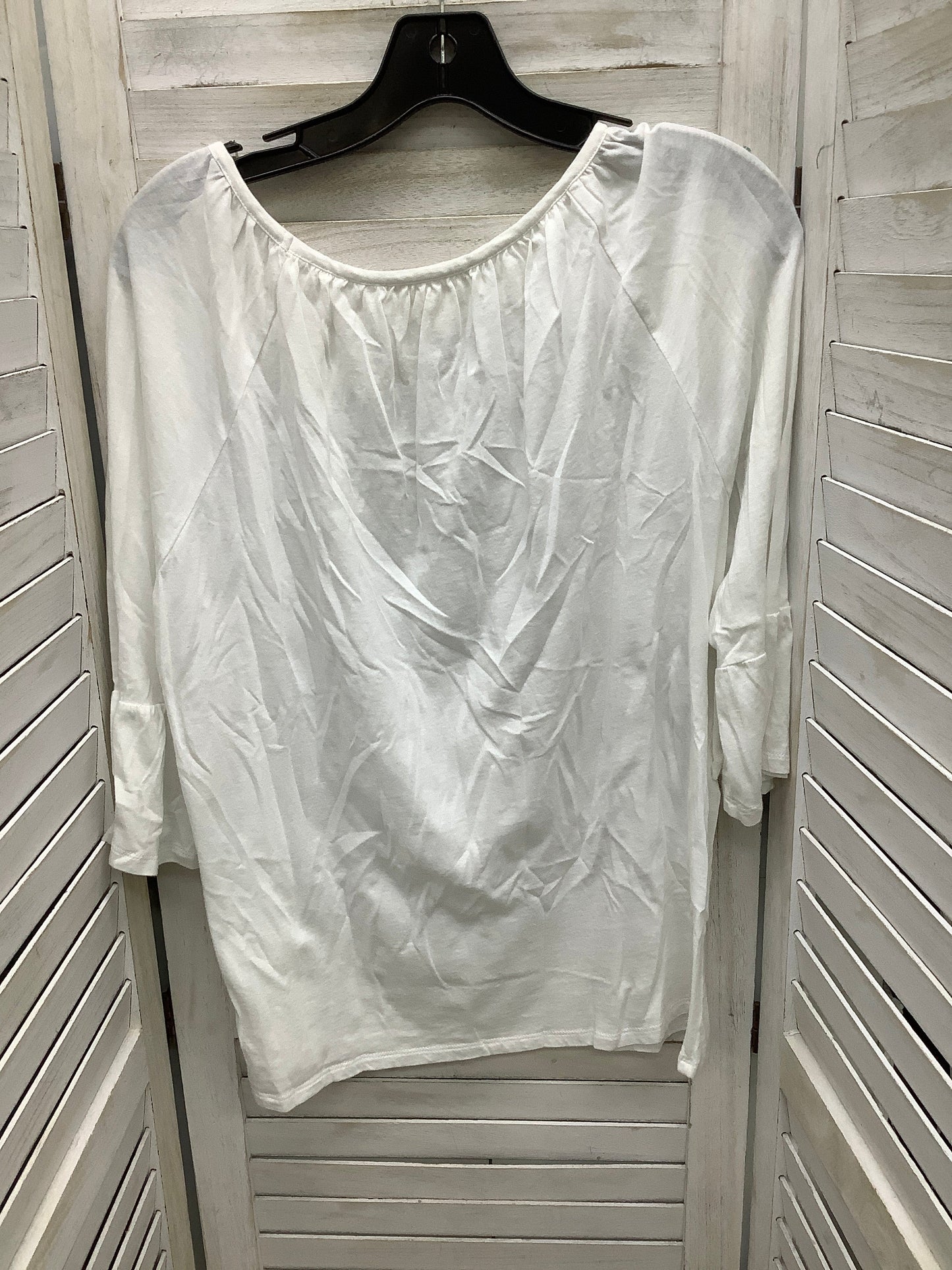 Top 3/4 Sleeve Basic By Michael By Michael Kors In White, Size: L