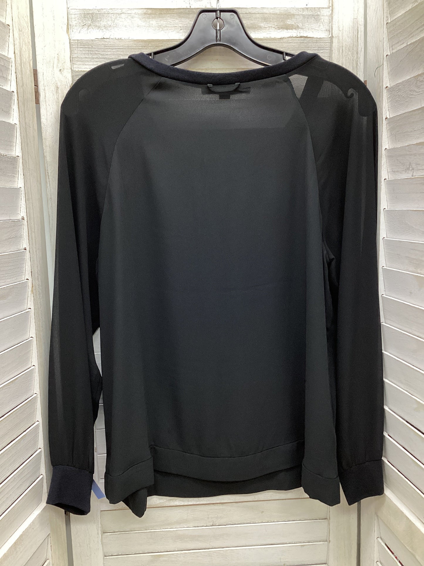 Blouse Long Sleeve By Loft In Black, Size: Mp