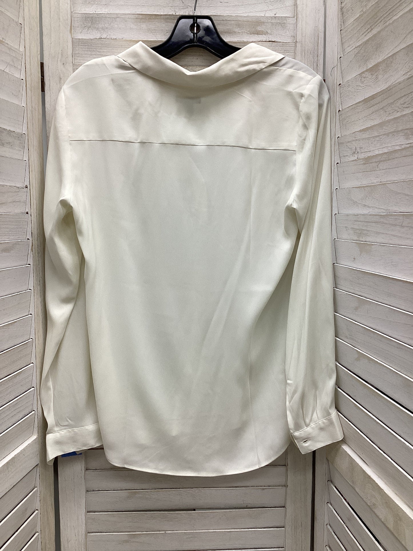 Blouse Long Sleeve By Ann Taylor In White, Size: Mp