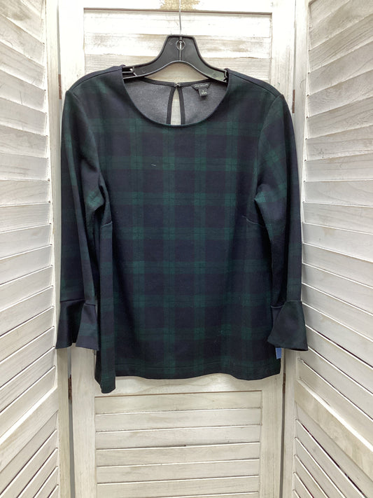 Top Long Sleeve By Ann Taylor In Plaid Pattern, Size: M