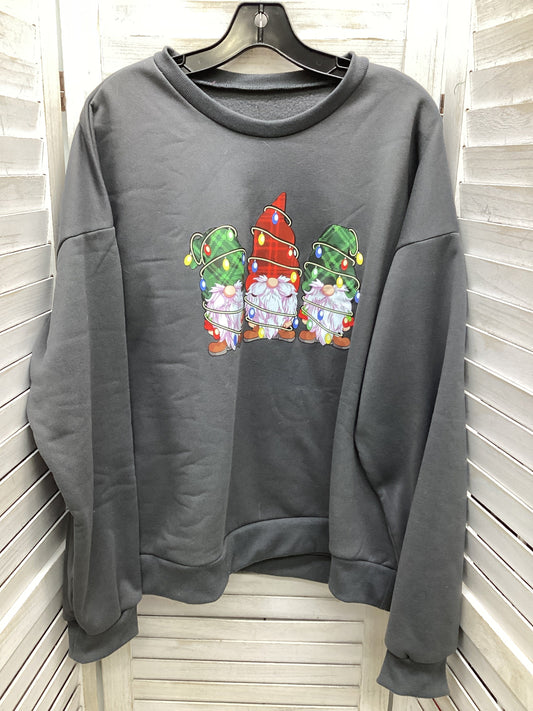 Sweatshirt Crewneck By Clothes Mentor In Grey, Size: Xl