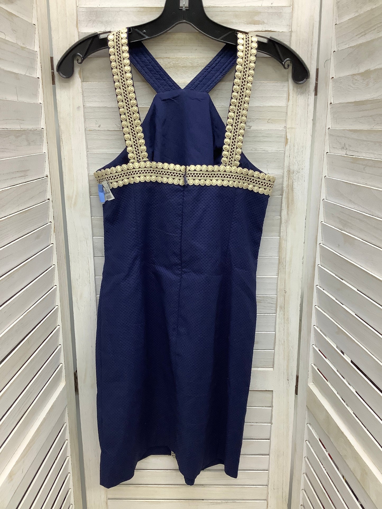 Dress Party Midi By Lilly Pulitzer In Blue & Gold