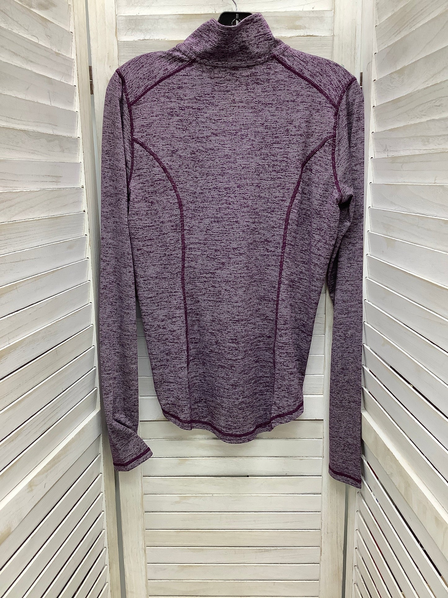 Athletic Top Long Sleeve Collar By Reebok In Maroon, Size: M