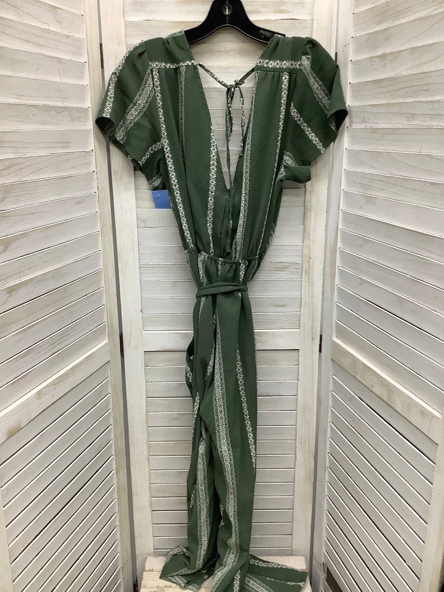 Jumpsuit By Charlotte Russe In Green & White, Size: L