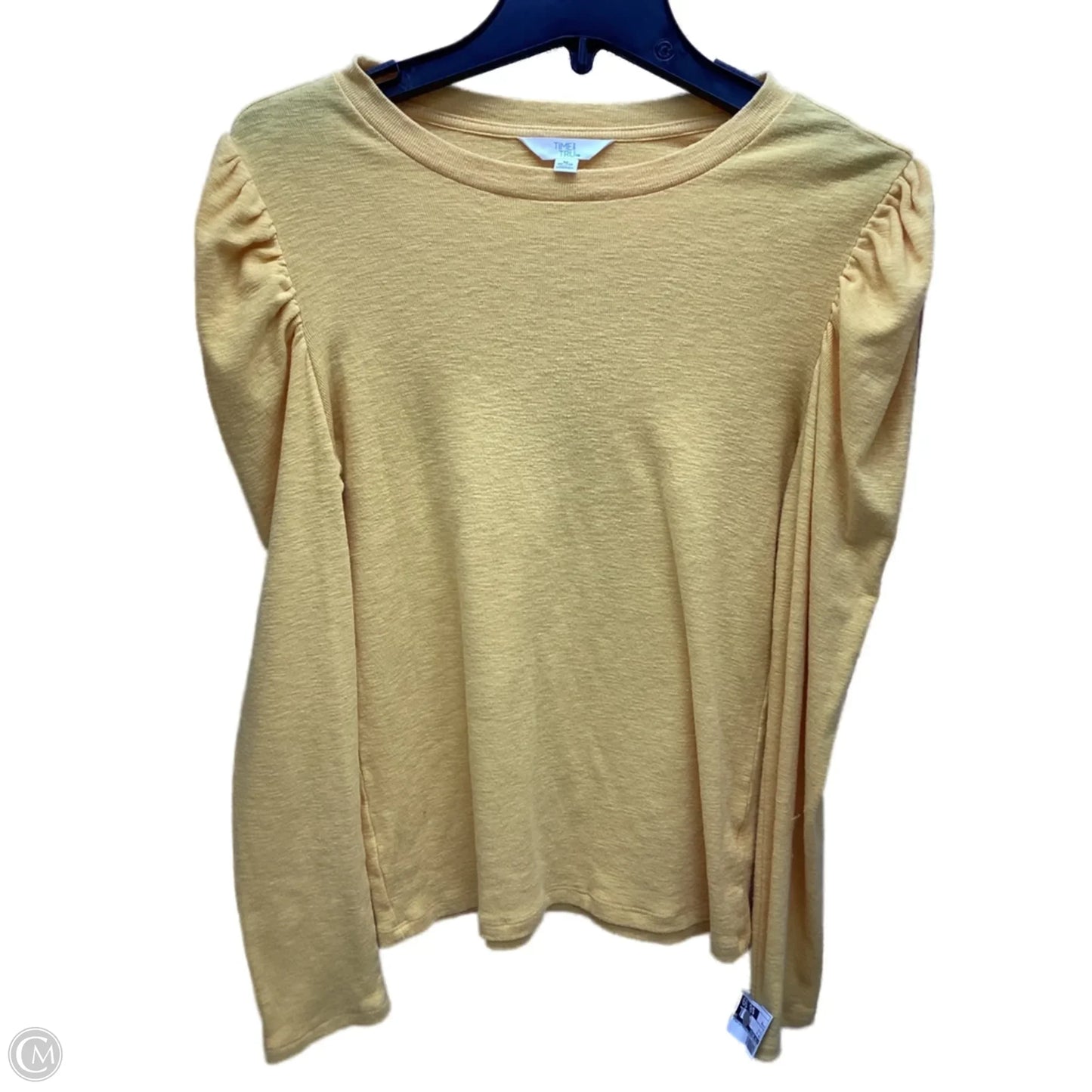 Top Long Sleeve By Time And Tru In Yellow, Size: M