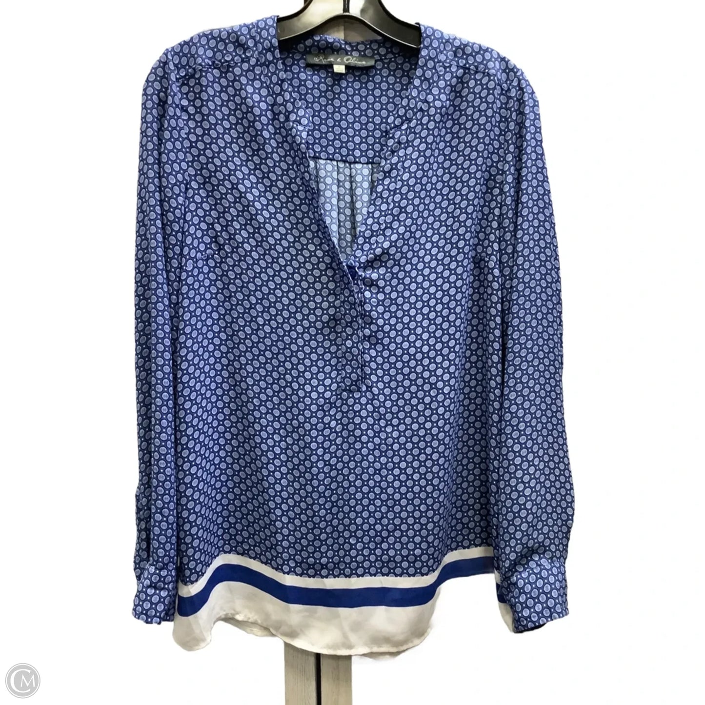Blouse Long Sleeve By Rose And Olive In Polkadot Pattern, Size: S