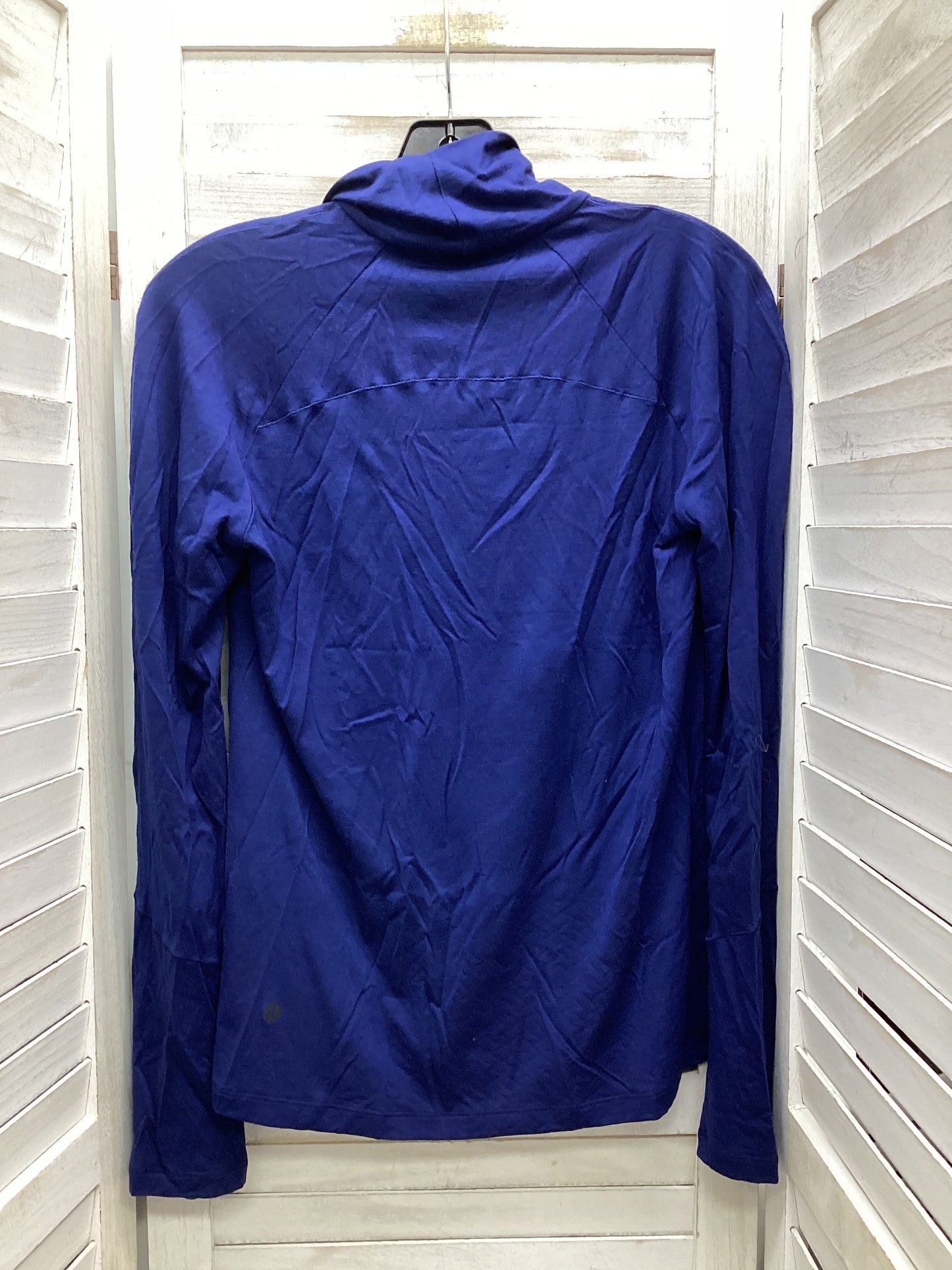 Athletic Top Long Sleeve Collar By Lululemon In Blue, Size: M