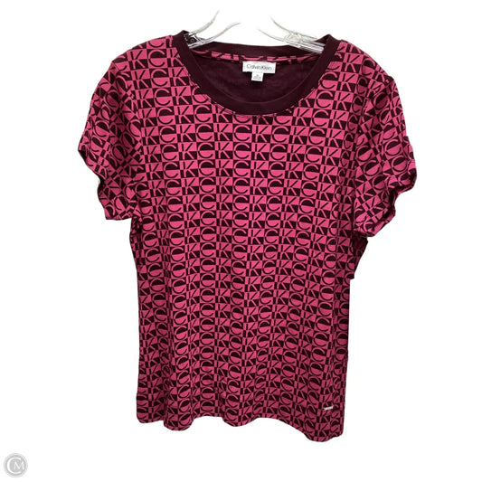 Top Short Sleeve By Calvin Klein In Maroon, Size: Xl