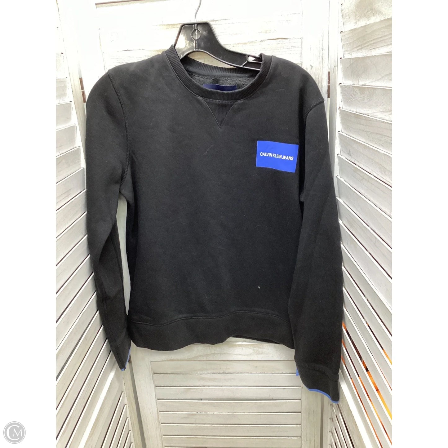 Sweatshirt Crewneck By Calvin Klein In Black, Size: M