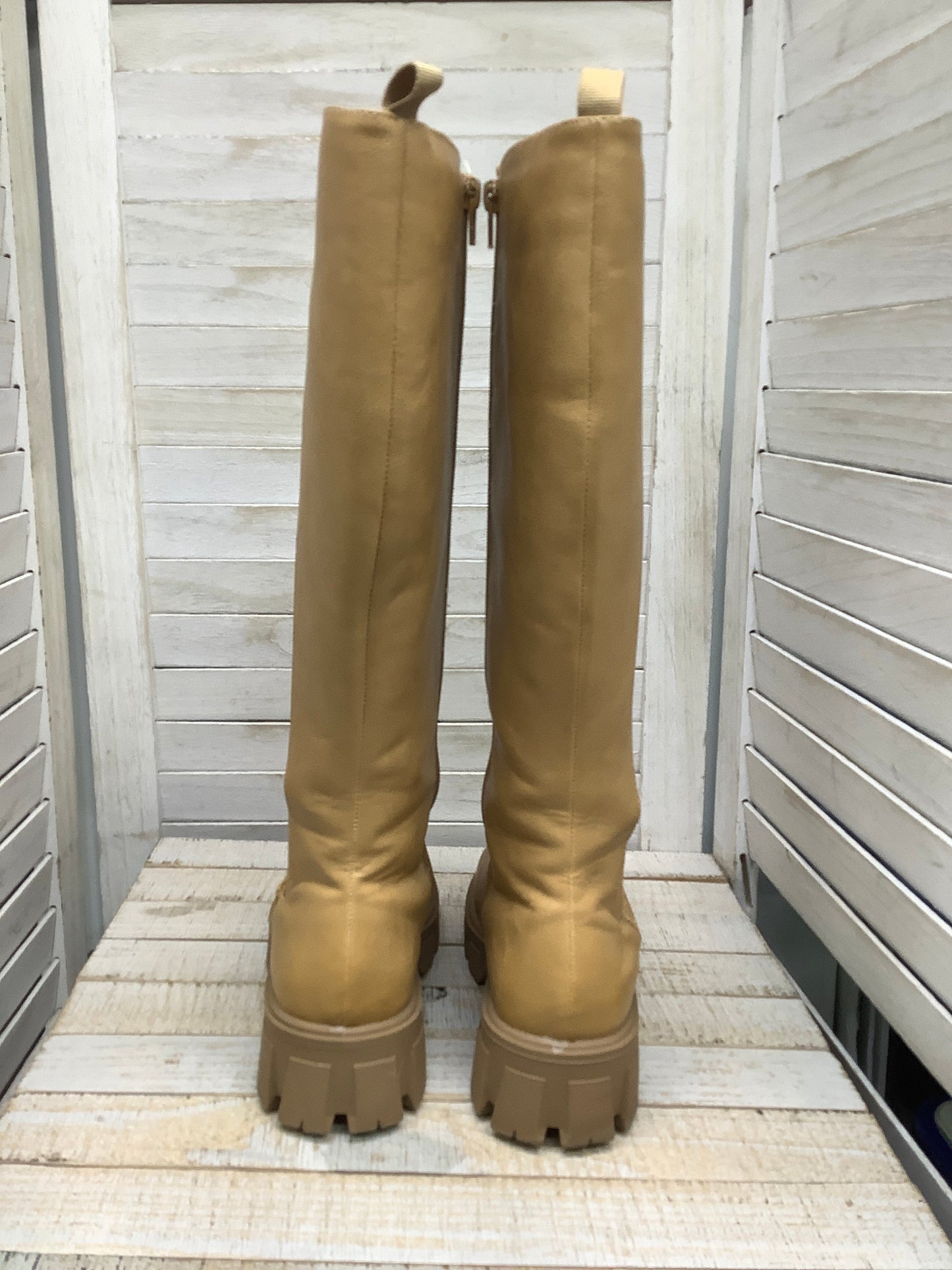 Boots Knee Heels By Sugar In Brown, Size: 7