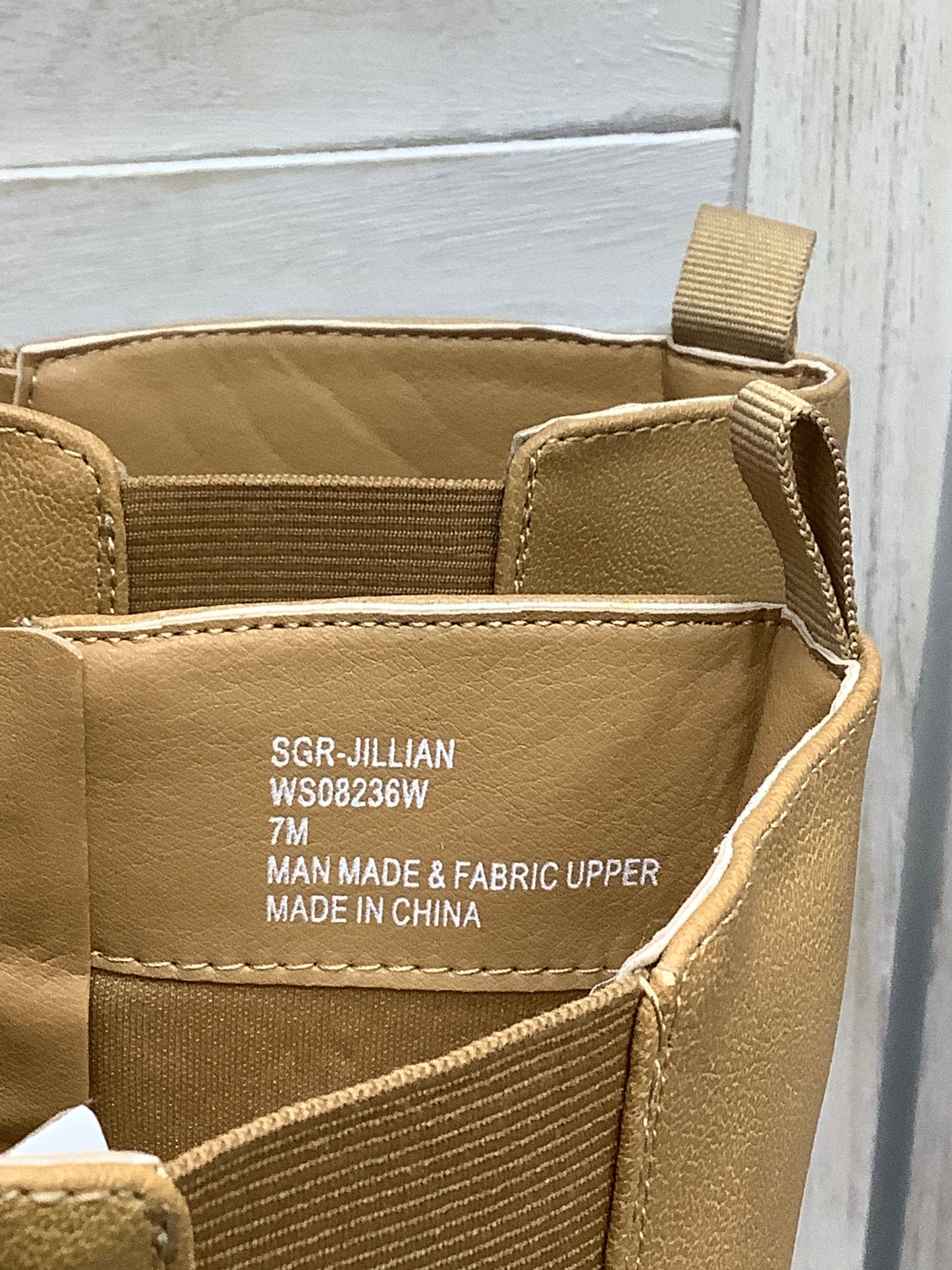 Boots Knee Heels By Sugar In Brown, Size: 7