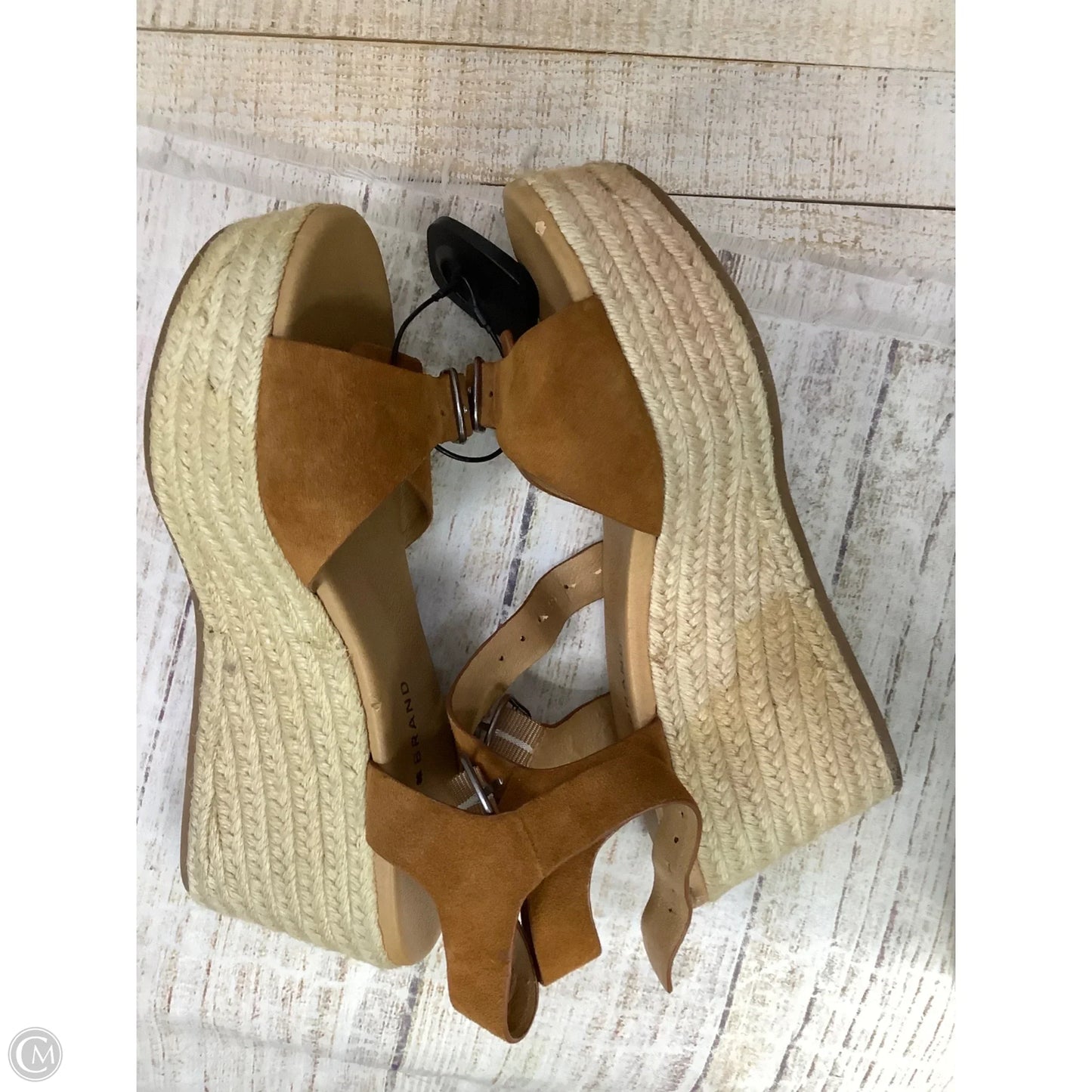 Sandals Heels Wedge By Lucky Brand In Brown, Size: 7.5