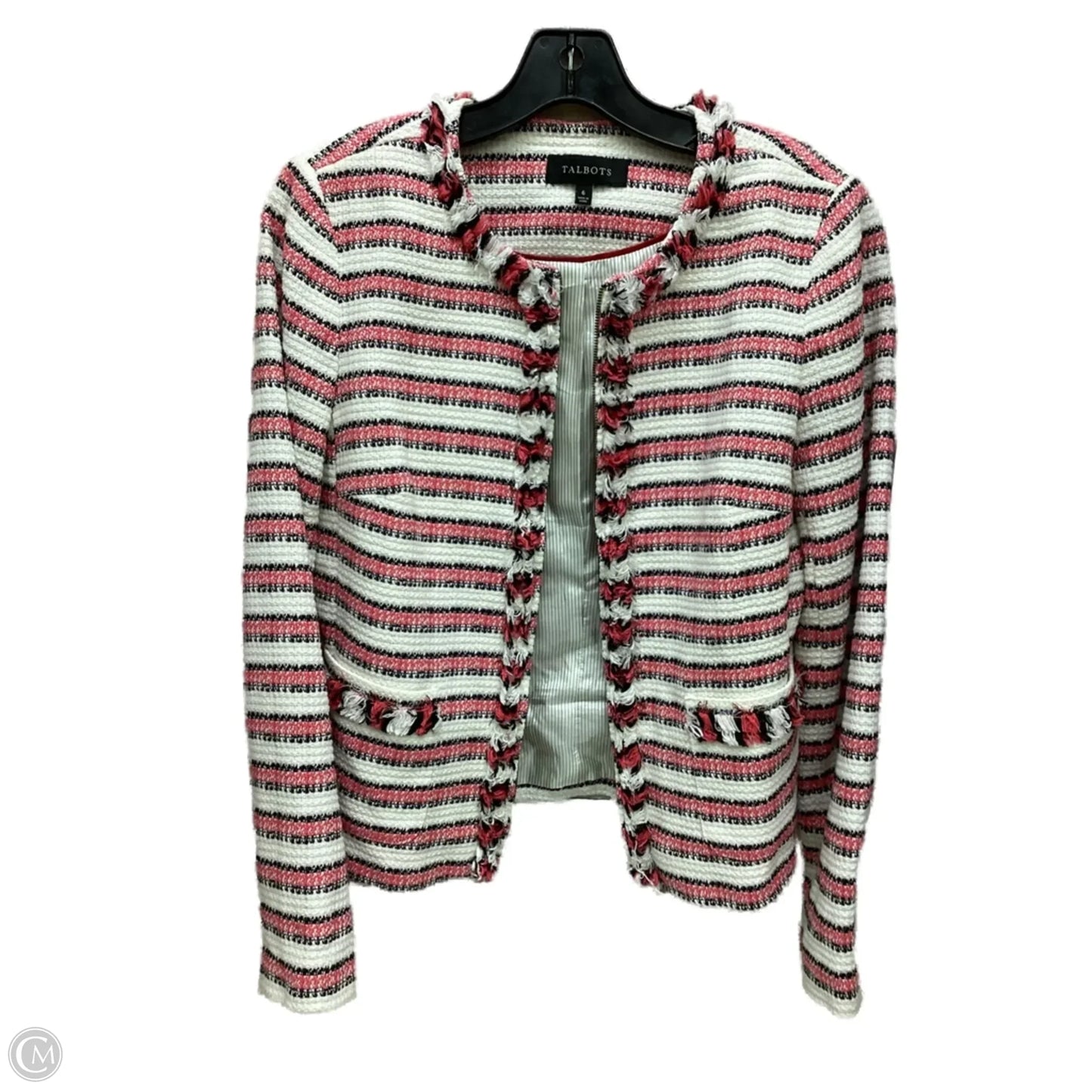 Blazer By Talbots In Striped Pattern, Size: 6