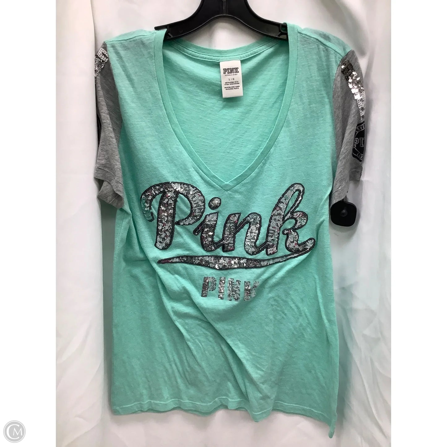 Top Short Sleeve By Pink In Teal, Size: L
