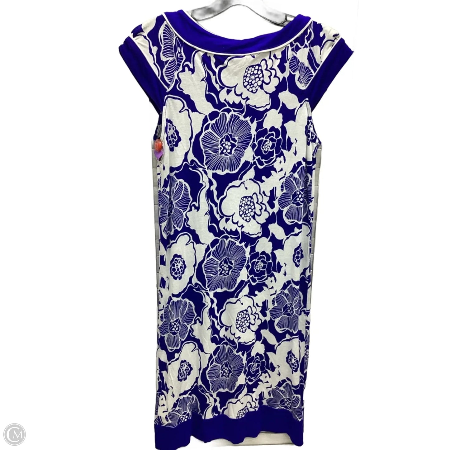 Dress Casual Midi By Banana Republic In Blue & White, Size: S
