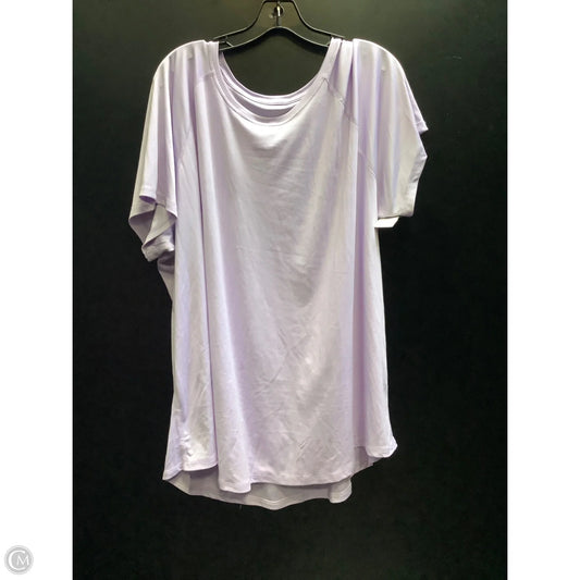 Athletic Top Short Sleeve By Tek Gear In Purple, Size: 3x