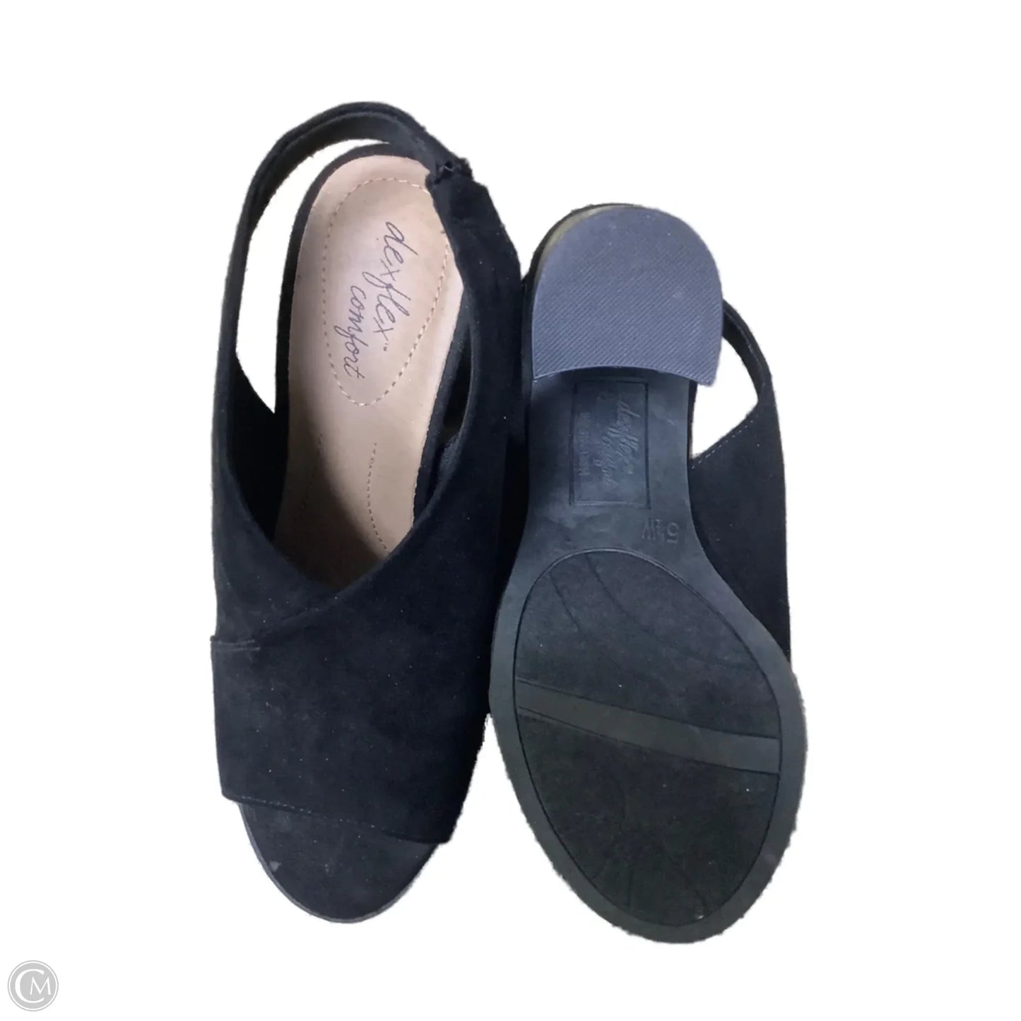 Sandals Heels Block By Dexflex In Black, Size: 5.5