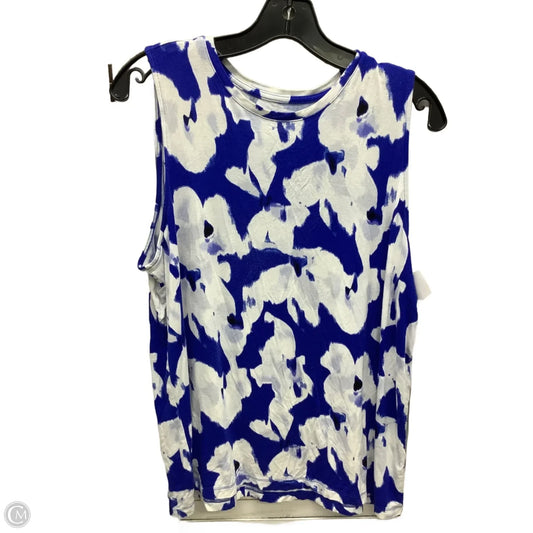 Top Sleeveless By Nine West Apparel In Blue & White, Size: Xxl