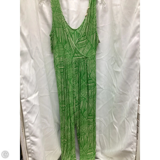 Jumpsuit By Clothes Mentor In Green & White, Size: L